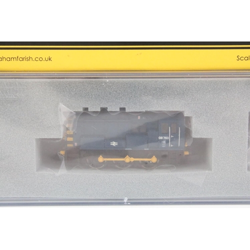 69 - Four cased Graham Farish by Bachmann N gauge locomotives to include 372-504 J94 Class 68095 BR black... 