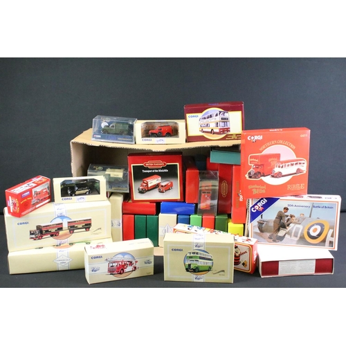 1027 - 36 Boxed / cased Corgi diecast model featuring mainly public and road transport to include 05605 Bed... 