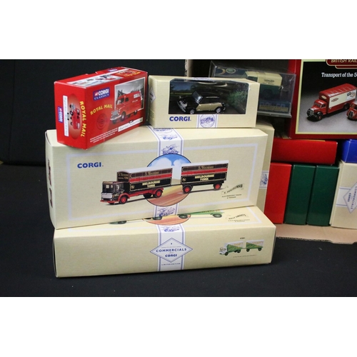 1027 - 36 Boxed / cased Corgi diecast model featuring mainly public and road transport to include 05605 Bed... 