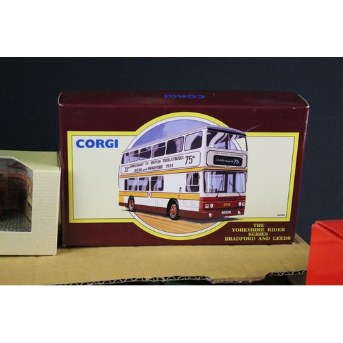 1027 - 36 Boxed / cased Corgi diecast model featuring mainly public and road transport to include 05605 Bed... 