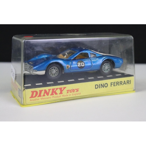 Four cased Dinky diecast models to include 216 Ferrari Dino in metallic ...