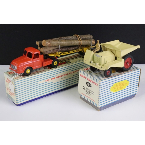 1561 - Two boxed French Dinky Supertoys diecast models to include 36A Log Carrier in burnt orange cab with ... 