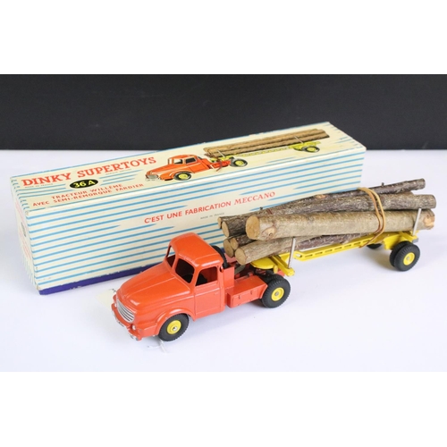 1561 - Two boxed French Dinky Supertoys diecast models to include 36A Log Carrier in burnt orange cab with ... 