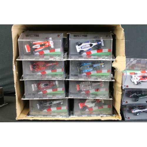 1065 - 35 Cased Panini F1 Formula 1 Car Collection diecast models along with 17 x corresponding magazines, ... 