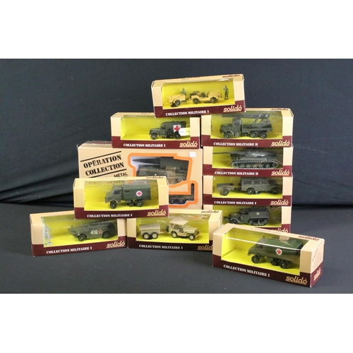 1070 - 10 Boxed Solido Les Militaires diecast models to include sealed AMX 30 