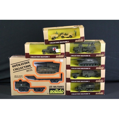 1070 - 10 Boxed Solido Les Militaires diecast models to include sealed AMX 30 