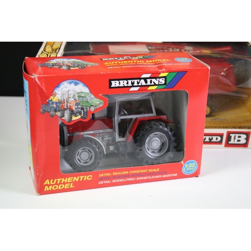 1081 - Ten boxed Britains 1/32 scale farming diecast models to include 9570 Massey Ferguson Combine Harvest... 