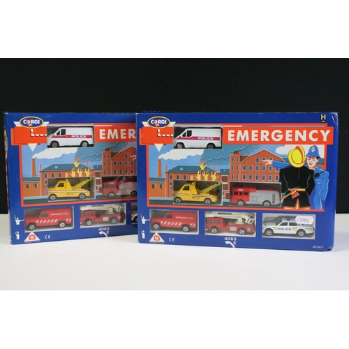 1091 - Two boxed Corgi 4083 J3136/1 SOS Emergency service diecast model sets, ex