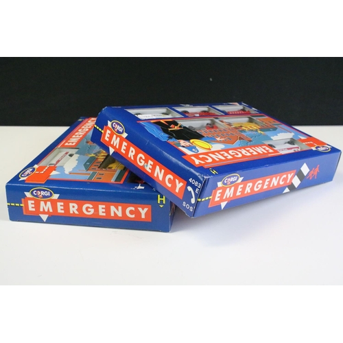 1091 - Two boxed Corgi 4083 J3136/1 SOS Emergency service diecast model sets, ex