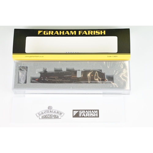 10 - Three cased Graham Farish by Bachmann N gauge locomotives to include 372-135 Black 5 5020 LMS black ... 