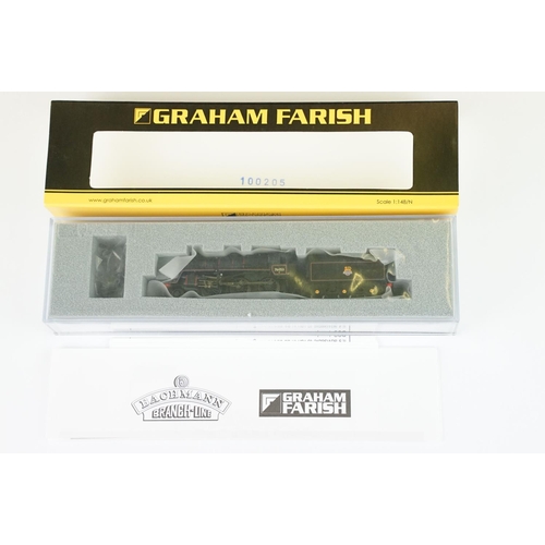 11 - Three cased Graham Farish by Bachmann N gauge locomotives to include 372-137 Black 5 45110 BR lined ... 