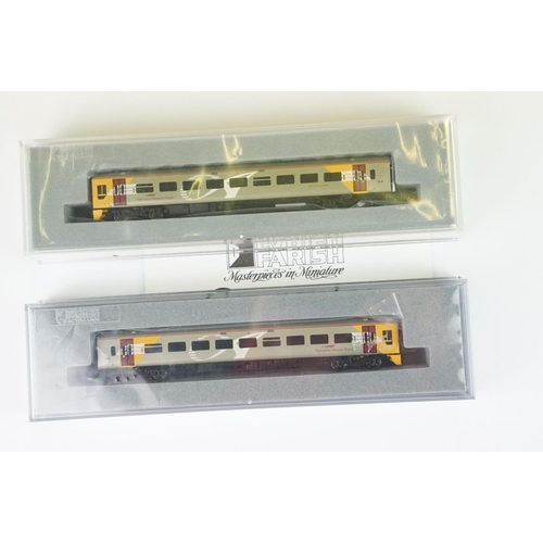 13 - Two cased Graham Farish by Bachmann N gauge DMU sets to include 371-553 158 2 Car DMU Wessex Train A... 