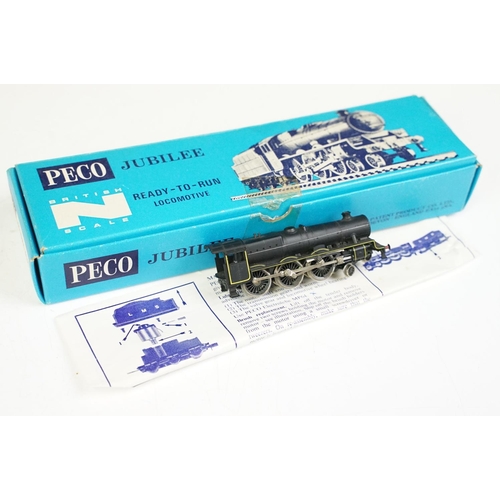 183 - Five boxed / cased N gauge locomotives to include 2 x Hornby Minitrix (No 202 & No 203), Peco Jubile... 