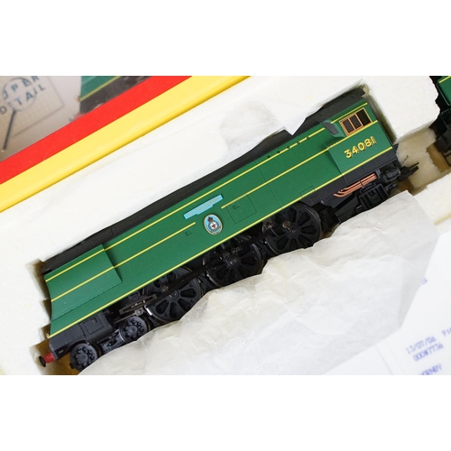 210 - Four boxed Hornby OO gauge locomotives to include R2270 LMS 4-6-2 Coronation Class City of Edinburgh... 