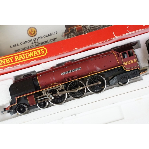 215 - Four boxed Hornby OO gauge locomotives to include R066 LMS 4-6-2 Duchess Loco, LNER Class D49/1 Ches... 