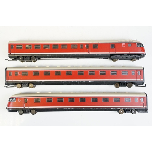 233 - Six HO gauge DMU / Railcar sets to include Jouef TGV, Lima DB, Lima SNCF in orange, Hornby Highspeed... 