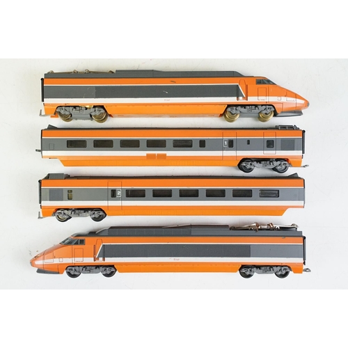 233 - Six HO gauge DMU / Railcar sets to include Jouef TGV, Lima DB, Lima SNCF in orange, Hornby Highspeed... 