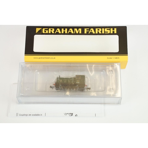 25 - Five cased Graham Farish by Bachmann N gauge locomotives to include 371-060 Class 03 Diesel Shunter ... 