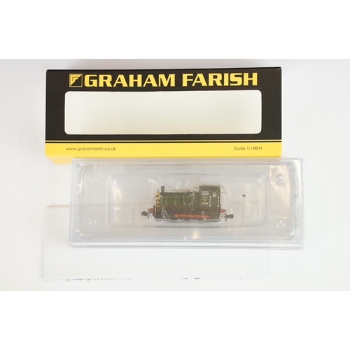 26 - Five cased Graham Farish by Bachmann N gauge locomotives to include 371-061 Class 03 Diesel Shunter ... 