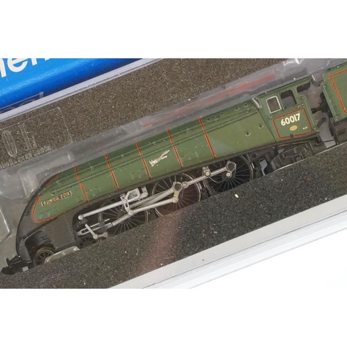 32 - Two cased Dapol N gauge locomotives to include ND128B A4 Steam Locomotive 60017 Silver Fox BR lined ... 