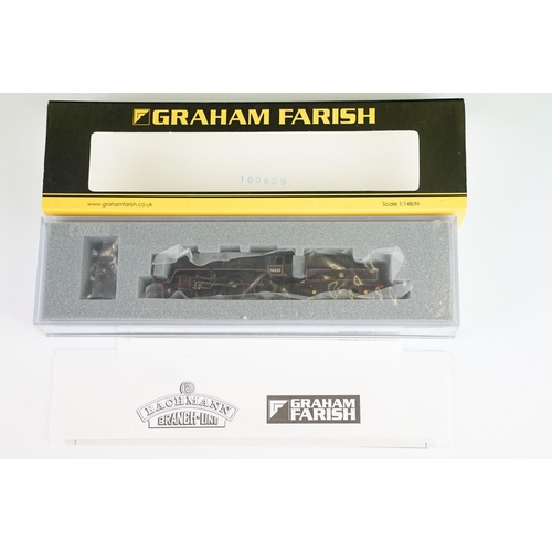 5 - Three cased Graham Farish by Bachmann N gauge locomotives to include 372-136 Black 5 45216 BR lined ... 