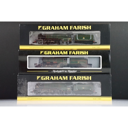 6 - Three cased Graham Farish by Bachmann N gauge locomotives to include 372-003 Hall Class 4979 Wooton ... 