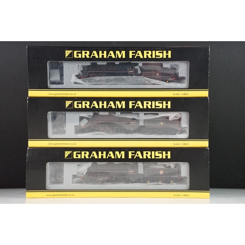 8 - Three cased Graham Farish by Bachmann N gauge locomotives to include 372-650 Standard Class 4MT 2-6-... 