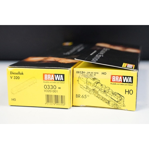 83 - Two boxed Brawa Exclusive Edition HO gauge locomotives to include 0330 001 V320 Diesellok and 0612 D... 