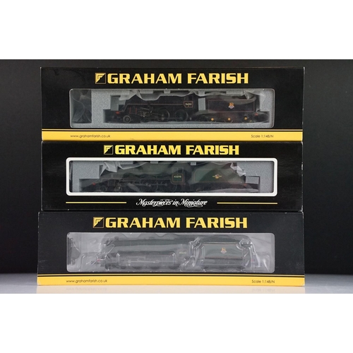 9 - Three cased Graham Farish by Bachmann N gauge locomotives to include 372-478 Jubilee Class 45698 Mar... 