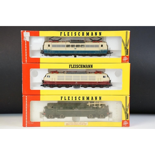 96 - Three boxed Fleischmann HO gauge locomotives to include 4381, 4247 & 4376