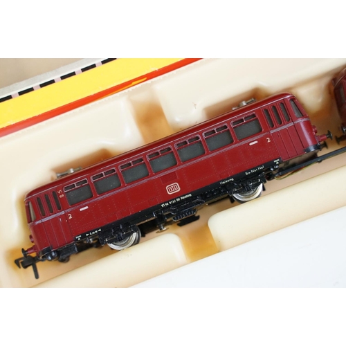 98 - Three boxed Fleischmann HO gauge locomotives to include 4270, DB 221 010-O & 2 Car DMU Railbus (box ... 