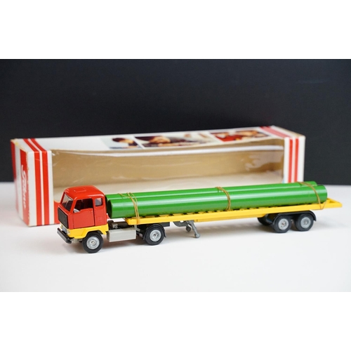 1171 - Two boxed Tekno early issue haulage diecast models to include 426 Volvo FB88 Pipe Trailer with red c... 