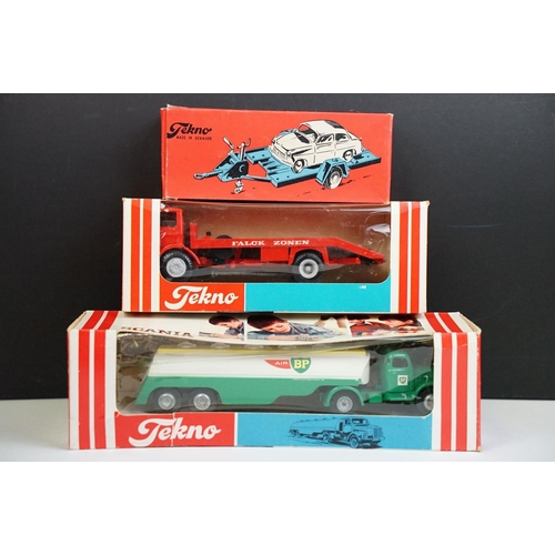 1172 - Three boxed Tekno early issue haulage diecast models to include 920 Ford D800 Recovery Fire Truck ‘F... 