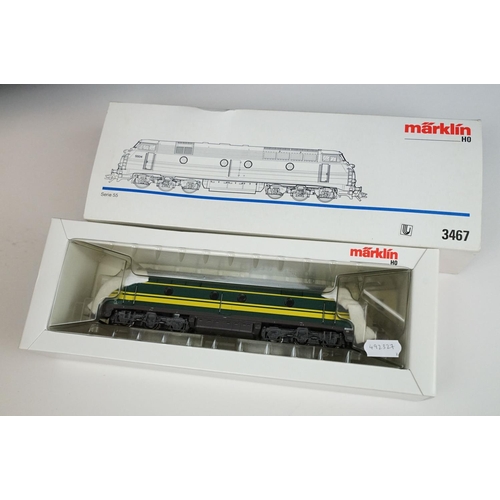 263 - Two boxed Marklin HO gauge locomotives to include 3467 SNCG Class 55 No 5504 and 3087 KLVM 3087