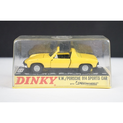 1222 - Five boxed / cased Dinky diecast models to include 208 VW Porsche 914 Sports Car in yellow, 485 Merr... 