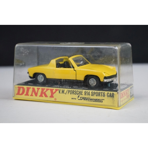 1222 - Five boxed / cased Dinky diecast models to include 208 VW Porsche 914 Sports Car in yellow, 485 Merr... 