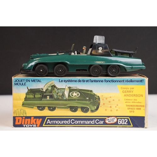 1223 - Seven boxed Dinky military diecast models to include 602 Armoured Command Car, 618 AEC Artic Transpo... 