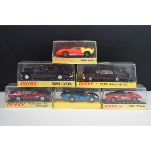 1226 - Six boxed / cased Dinky diecast models to include 1402 Ford Galaxie 500 in purple, 190 Monteverdi 37... 