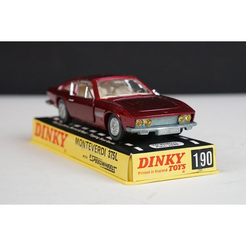 1226 - Six boxed / cased Dinky diecast models to include 1402 Ford Galaxie 500 in purple, 190 Monteverdi 37... 