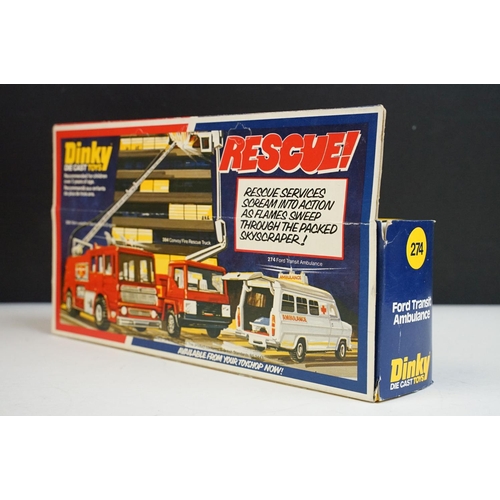 1227 - Ten boxed Dinky diecast models to include 274 Ford Transit Ambulance, 267 From The TV Series Emergen... 