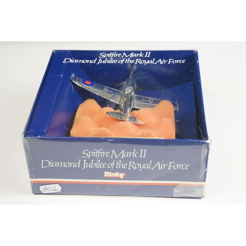 1229 - Two boxed Dinky 700 Spitfire Mark II Diamond Jubilee Of The Royal Air Force diecast models, diecast ... 