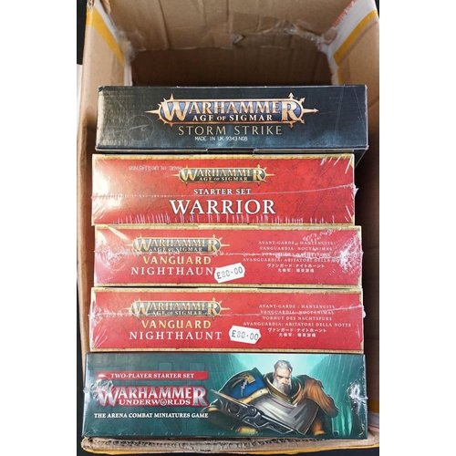 386 - War Gaming - Six Warhammer box sets to include 2 x sealed Age Of Sigmar Vanguard Nighthaunt, 1 x sea... 