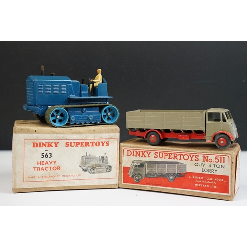 1201 - Two boxed Dinky Supertoys diecast models to include 563 Blaw Knox Heavy Tractor in dark blue body, m... 