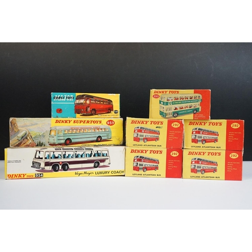 1203 - Seven boxed Dinky diecast bus & coach models to include 954 Vega Major Luxury Coach, 953 Continental... 