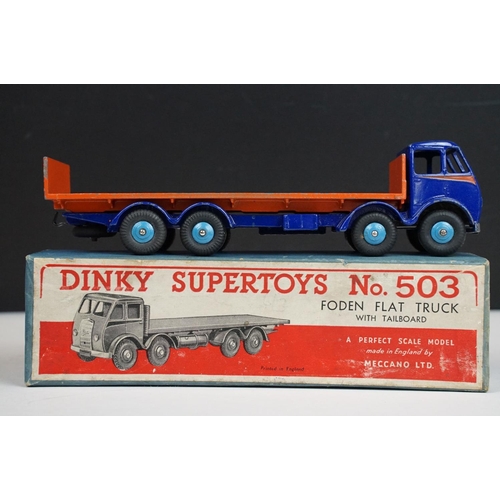 1204 - Six boxed Dinky diecast models to include 922 Big Bedford Lorry in blue cab and yellow trailer, 903 ... 