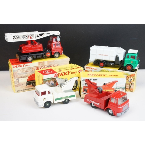 1205 - Four boxed Dinky diecast commercial models to include French 589 Berliet (diecast vg, box end flap l... 