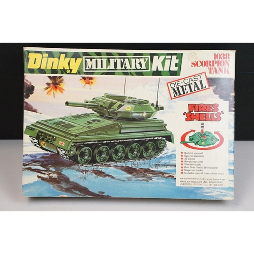 1206 - Three boxed Dinky Military Kit diecast models to include 1038 Scorpion Tank, 1036 Leopard Tank and 1... 