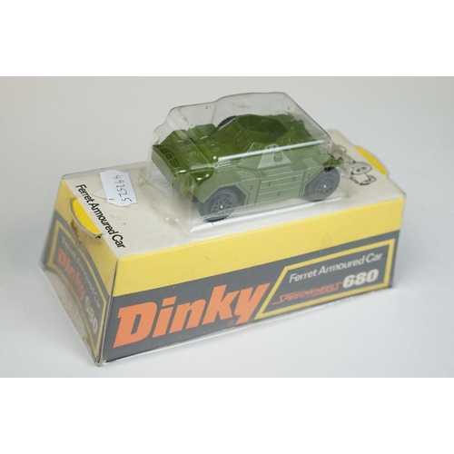 1208 - Five boxed Dinky military diecast models to include 601 Austin Para-Moke, 680 Ferret Armoured Car, 6... 