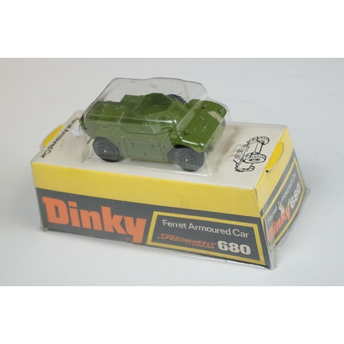 1208 - Five boxed Dinky military diecast models to include 601 Austin Para-Moke, 680 Ferret Armoured Car, 6... 