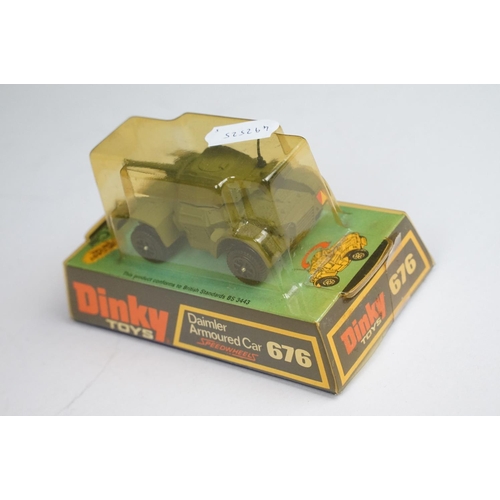 1208 - Five boxed Dinky military diecast models to include 601 Austin Para-Moke, 680 Ferret Armoured Car, 6... 